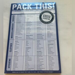 Knock Knock Packing List Funny Notepad NWT